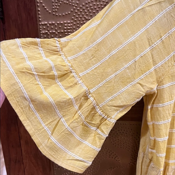 Robbie Bee Yellow and White Striped Summer Dress - Picture 3 of 5